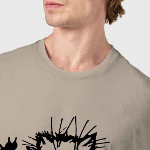 Мужская футболка хлопок с принтом Котик обнимашки, фото #4
