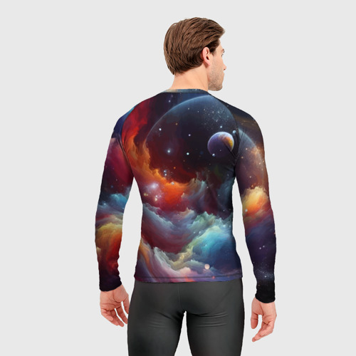 Мужской рашгард 3D Космонавт далматинец в неоновой галактике, цвет 3D печать - фото 4