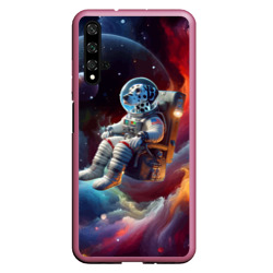 Чехол для Honor 20 Космонавт далматинец в неоновой галактике