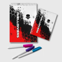 Блокнот Helldivers - бело-красные брызги