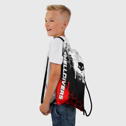 Рюкзак-мешок 3D Helldivers - бело-красные брызги - фото 2