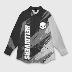 Женская рубашка oversize 3D Helldivers 2 - монохромные брызги