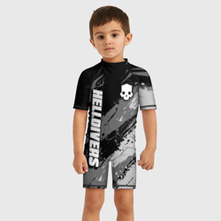 Детский купальный костюм 3D Helldivers 2 - монохромные брызги - фото 2