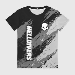 Женская футболка 3D Helldivers 2 - монохромные брызги