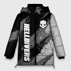 Женская зимняя куртка Oversize Helldivers 2 - монохромные брызги