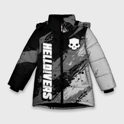 Зимняя куртка для девочек 3D Helldivers 2 - монохромные брызги