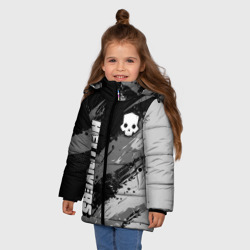 Зимняя куртка для девочек 3D Helldivers 2 - монохромные брызги - фото 2