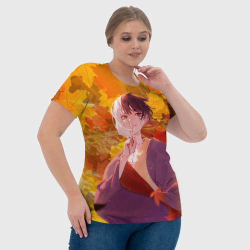 Женская футболка 3D Гэн Асагири на фоне листвы из Доктора Стоуна, цвет 3D печать - фото 6