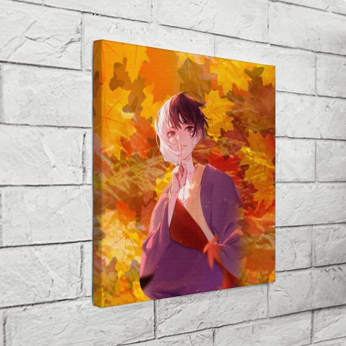 Холст квадратный Гэн Асагири на фоне листвы из Доктора Стоуна, цвет 3D печать - фото 3