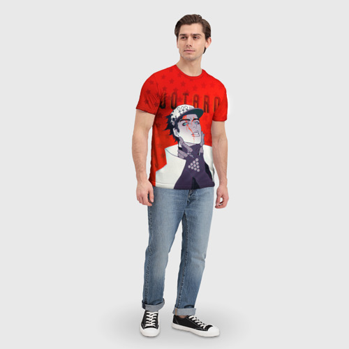 Мужская футболка 3D Джотаро Куджо на фоне звездочек из ДжоДжо, цвет 3D печать - фото 5