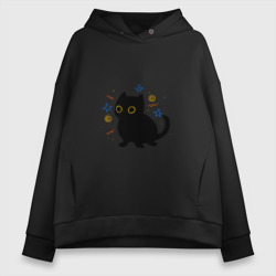 Женское худи Oversize хлопок Black cat
