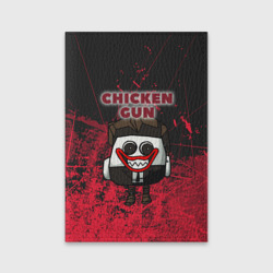 Обложка для паспорта матовая кожа Chicken gun clown