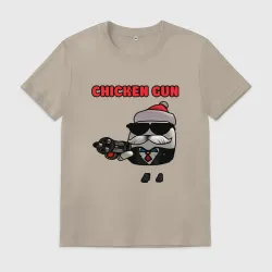 Мужская футболка хлопок Chicken gun santa