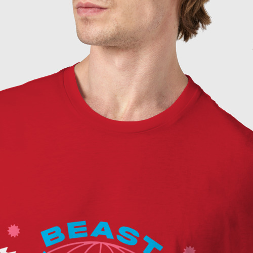 Мужская футболка хлопок Мистер Бист филантроп, цвет красный - фото 6