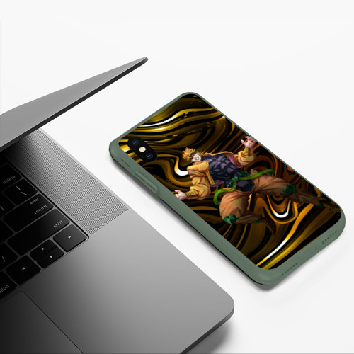 Чехол для iPhone XS Max матовый Дио Брандо из Невероятных ДжоДжо, цвет темно-зеленый - фото 5