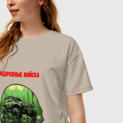 Женская футболка хлопок Oversize Внедорожные войска - фото 2