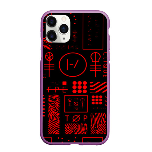 Чехол для iPhone 11 Pro Max матовый Twenty one pilots pattern rock, цвет фиолетовый