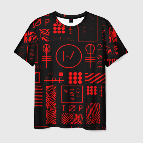 Мужская футболка 3D Twenty one pilots pattern rock, цвет 3D печать