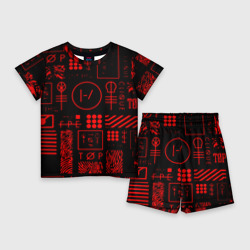 Детский костюм с шортами 3D Twenty one pilots pattern rock