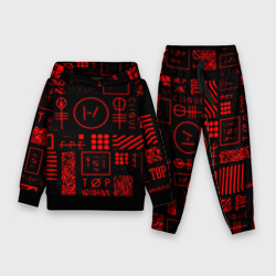 Детский костюм с толстовкой 3D Twenty one pilots pattern rock