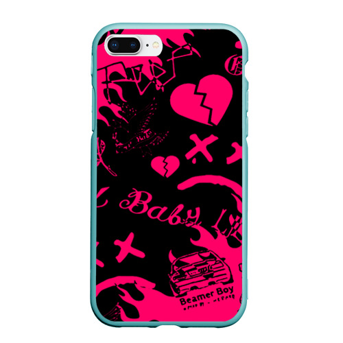 Чехол для iPhone 7Plus/8 Plus матовый Lil peep pink steel rap, цвет мятный