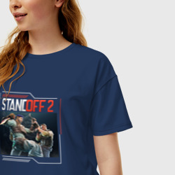 Женская футболка хлопок Oversize Standoff 2 - Fighting - фото 2