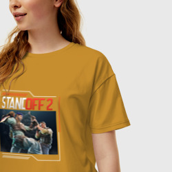 Женская футболка хлопок Oversize Standoff 2 - Fighting - фото 2