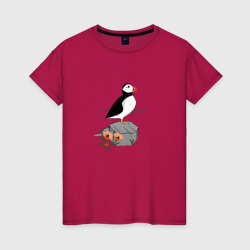 Женская футболка хлопок Маленькая птичка тупик