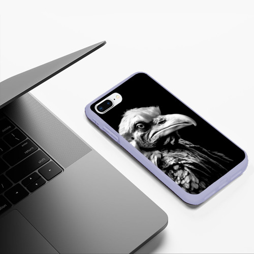 Чехол для iPhone 7Plus/8 Plus матовый Суровый готический орел, цвет светло-сиреневый - фото 5