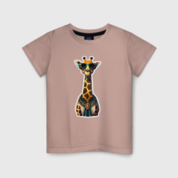 Милый жираф в очках – Детская футболка хлопок с принтом купить со скидкой в -20%