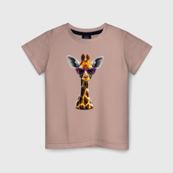 Милый жираф в очках – Детская футболка хлопок с принтом купить со скидкой в -20%