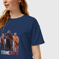 Женская футболка хлопок Oversize Standoff - 3 characters - фото 2