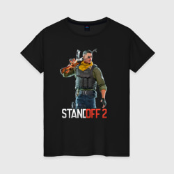 Женская футболка хлопок Standoff 2 - character with a blindfold