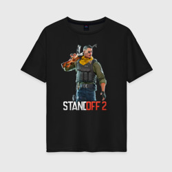 Женская футболка хлопок Oversize Standoff 2 - character with a blindfold