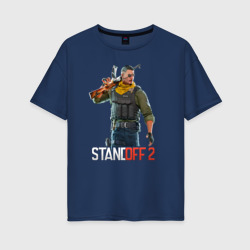 Женская футболка хлопок Oversize Standoff 2 - character with a blindfold