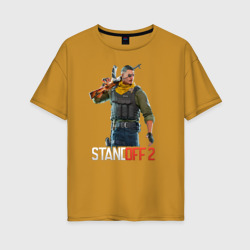 Женская футболка хлопок Oversize Standoff 2 - character with a blindfold