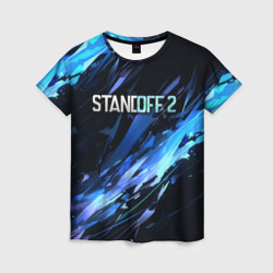 Женская футболка 3D Синие осколки - Стендофф 2