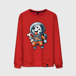 Мужской свитшот хлопок Dalmatian cosmonaut puppy with a bone