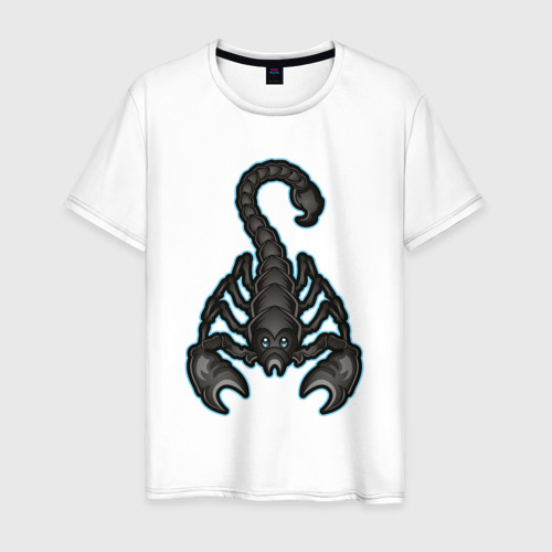 Мужская футболка из хлопка с принтом Большой скорпион, вид спереди №1