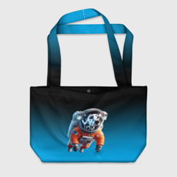 Пляжная сумка 3D Далматинец космонавт в открытом космосе