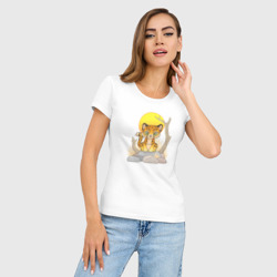 Женская футболка хлопок Slim Милый маленький гепард - фото 2