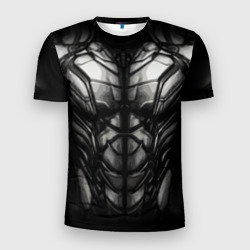 Мужская футболка 3D Slim Мускулы серая броня