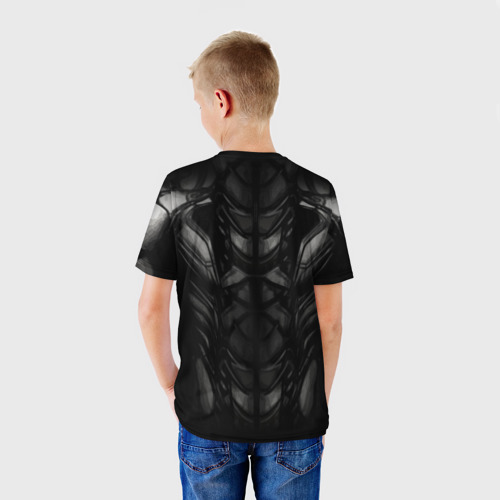 Детская футболка 3D Мускулы серая броня, цвет 3D печать - фото 4