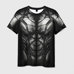 Мужская футболка 3D Мускулы серая броня