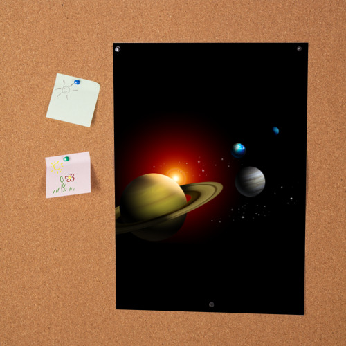 Постер Планеты на черном фоне  - фото 2
