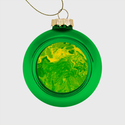 Стеклянный ёлочный шар Зеленые подтеки