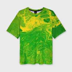 Зеленые подтеки – Женская футболка oversize 3D с принтом купить со скидкой в -50%