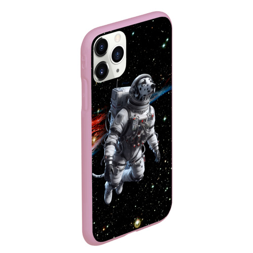 Чехол для iPhone 11 Pro Max матовый The dalmatian brave cosmonaut - ai art, цвет розовый - фото 3