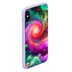 Чехол для iPhone XS Max матовый Космическая неоновая фантазия - нейросеть - фото 2