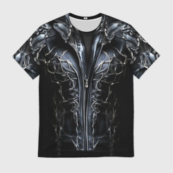 Мужская футболка 3D Косуха с металлическими линиями